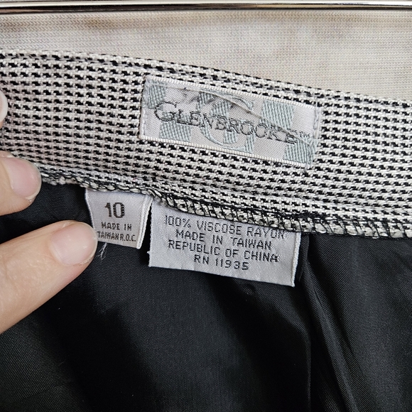 Vintage Houndstooth Pencil Skirt VTG 1990s 90s M Black White Academia Pinup Ska - Picture 4 of 11